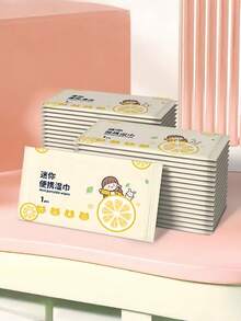 便携式湿巾，清洁湿巾，单片独立包装，适用于酒店、餐厅、外卖、网吧等场所，小包装湿巾也适合露营、旅行和日常卫生使用。 - 彩色 - 查看 6