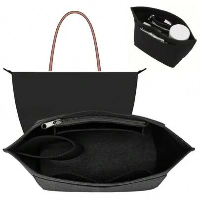 Le Felt Liner Bag, Multi-Pocket Felt Bag, Travel Portable Liner Bag, With Zipper, Suitable For Storing School Supplies