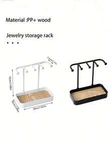 珠宝展示架桌面收纳托盘，可收纳耳环、项链和戒指，配有铁质吊坠挂钩和木质托盘，可放置发圈和配饰，是阳光旅行、酷炫返校的理想礼物，也可作为珠宝盒、珠宝架、收纳架、生日或情人节礼物（颜色、款式和配件随机发货）。 - 彩色 - 查看 9