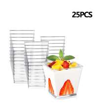 120/150/210ml 25pcs Transparent Plastic Dessert Cups, Mousse Cups, Appetizer Cups, Suitable For Cakes, Candies, Parties, Weddings, Catering