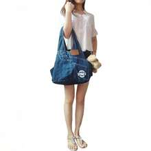 Chartered Dog Foldable Pet Handbag European And American Casual Breathable Outdoor Portable Denim One Shoulder Storage Bag - 淺藍色 - 查看 4