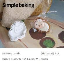 A Cute Farm Series Cookie Cutter, A Family Kitchen Parent-Child Baking Tool, Cake Decorations With Cartoon Animal Patterns (Cows, Geese, Horses, Chicks, Piglets), Cookie Stamps, Frosting Cookie Shaper - White - View 16