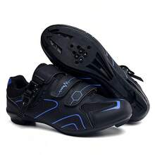 Spring Summer Mountain Bike Lockable Cycling Shoes Men Women Road Bike Lock Shoes Hard Sole Spinning Shoes Bicycle Wide Sole Shoes Sneakers For Men Elegant Shoes For Women - 568公路黑藍 - 查看 12