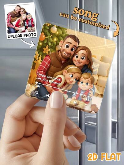 1pc Customized Cartoon Style Acrylic Photo Fridge Magnet - Photo Portrait Fridge Magnet