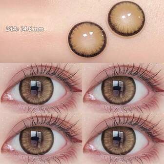 1 par mjuka färgade kontaktlinser, 14,5 mm, 1 år, engångsbruk, 2 st högkvalitativa kontaktlinser