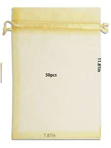 50/20pcs Organza Gift Bags With Drawstring, Jewelry Candy Wedding Party Favor Net Bags - Gold - View 14