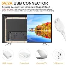 LQHZMYY 1件 USB 介面 LED 燈條，電視背光 LED 燈，USB 照明裝飾，電腦配件周邊，在線開關 LED 燈條，室內臥室家居裝飾客廳，萬聖節，聖誕節，婚禮裝飾，牆面裝飾，辦公桌配件，非常適合聖誕節生日禮物 - 彩色 - 查看 10