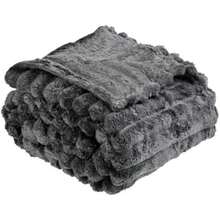 PALASSI de Flannel Raya Ancha, Frazada Suave y Caliente para Cama o Sofa, Distintos Colores y Tamaños Disponibles, Manta con Fíbras Premium de Poliéster. (, )(Gris Oscuro Individual) - Multicolor - Ver 5