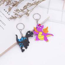 6个恐龙钥匙扣背包钱包挂件，小型恐龙钥匙扣挂件，派对小礼物 - 彩色 - 查看 7