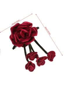 发夹 1 件玫瑰花朵发夹，复古波西米亚休闲美学风格，适合日常休闲发型配饰发饰，学校用品，学院秋季配饰秋冬度假装女士 - 彩色 - 查看 11