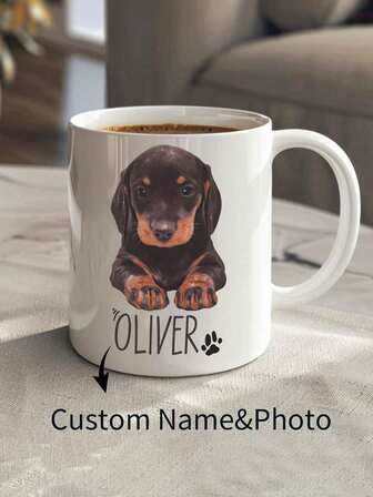1 pieza Taza personalizada para perro, taza personalizada con retrato y nombre de mascota, taza de perro divertida, retrato personalizado de mascota, taza de café para amantes de los perros, regalo único para propietarios de mascotas, adecuado para restaurante, sala de estar, dormitorio, oficina, salón de té, hogar o escuela, regalo de regreso a la escuela, regalo personalizado pensativo para Navidad, boda, fiesta, Acción de Gracias, Halloween