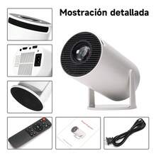 Proyector inteligente para el hogar es compatible con sistemas Android y Apple, ofrece resolución 4K, admite conectividad Wi-Fi, es portátil y fácil de usar. Gira 180° y reproduce diversas películas y series de televisión. Ideal para salas de estar, dormitorios y patios, es un regalo ideal para aniversarios o cumpleaños. - Tipo de Enchufe A USA (110-127V) - Ver 6