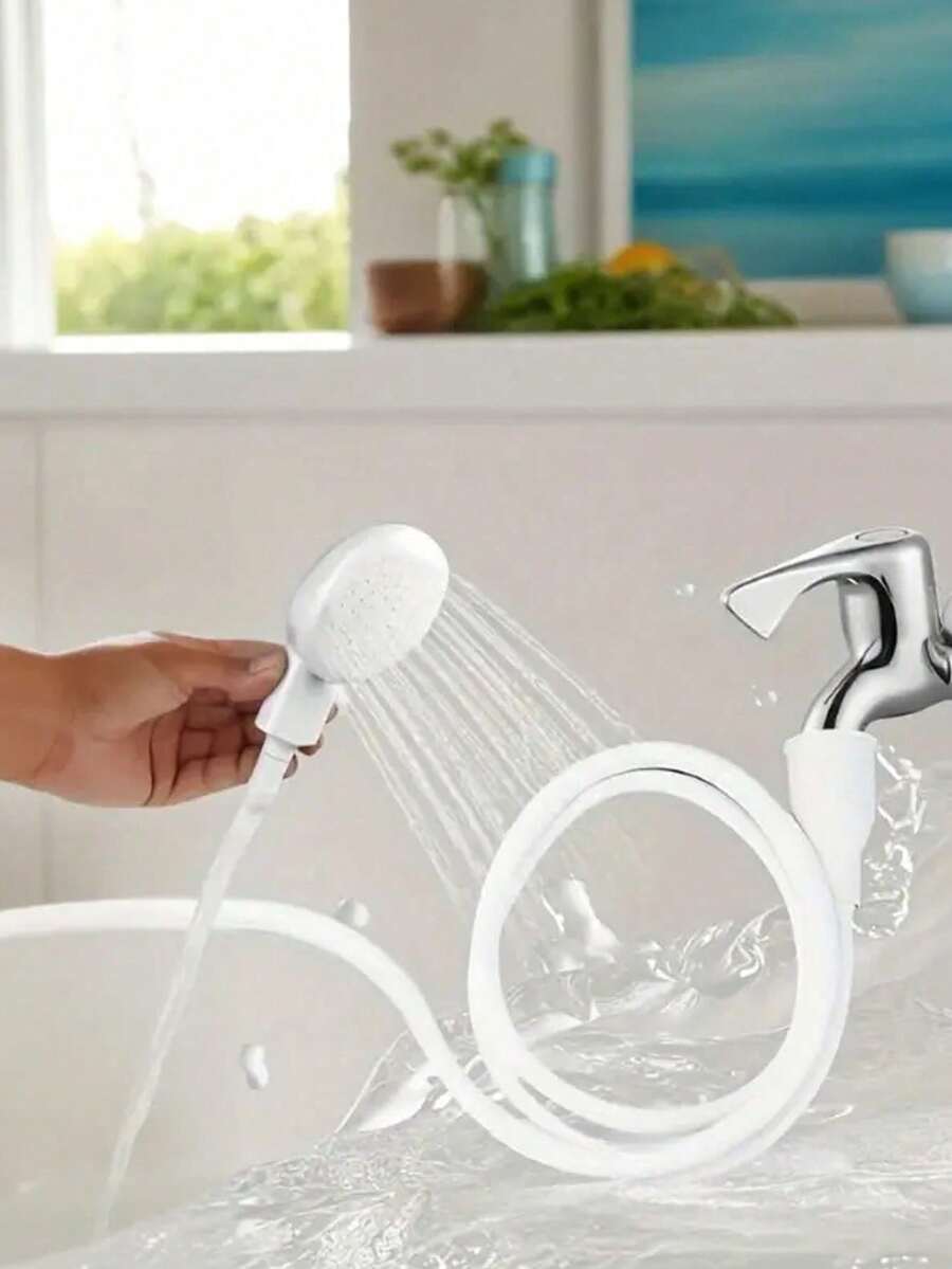 1 Set Multi-Function Faucet Shower Head - Adjustable Nozzle, Suitable For Pets, Cats And Human Hair Washing - Plug And Play, Easy Installation, Durable