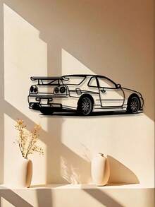 1pc Fashion Car Silhouette Metal Wall Decor - Modern Line Art, Iron Craftsmanship, Suitable For Living Room, Bedroom, Auto Repair Shop Display, Room Decoration, Modern Car Art | Industrial Style, Car Decor, Room Decoration, Ideal Gift For Car Enthusiasts - Multicolor - View 4