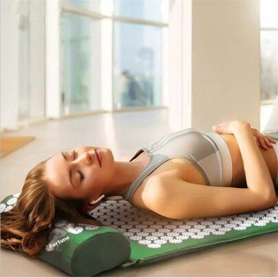 1 Set Acupressure Yoga Mat, Body Acupuncture Pillow, Foot Massager, Fitness Pilates