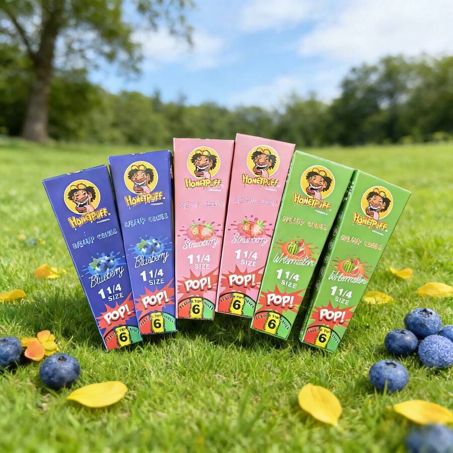 Fruit Fusion Rolling Papers - 2 Pack (12 Sheets) | Sweet Blueberry, Juicy Watermelon & Fresh Strawberry Flavors - 2 Gói (12 Nón) - Xem 1