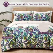 3PCS Soft Branches Leaves Pattern Duvet Cover Bedding Set With 2 Pillowcases Gift Green Leaf Quilt Cover, Cozy Bed For Warm Fall & Festive Bedroom Decor, Soft & Stylish Bedding Collection - Màu xanh lá cây đậm - Xem 1