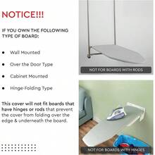 Encasa Homes Ironing Board Cover 'Silver Super Luxury' with Foam and Felt Pad Fits Board 18"x49" - Plateado - Ver 3