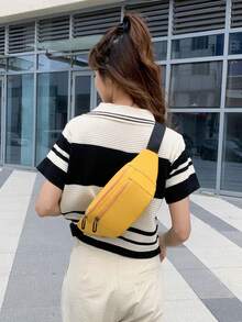 Men's Cross-Body Sling Bags Men's Waist Bag, Hip Chest Belt, Men's Purse, Waist Bag(Zipper Direction Random) - Multicolor - View 4