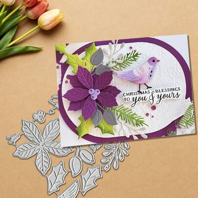 1 Pc Flowers And Birds Scrapbooking Die - Ideal For Papercrafting, Card Making, Scrapbooking And DIY Album Decorating, The Die Features Metal Construction!