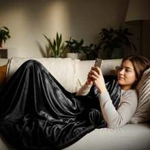 Matrimonial King Size Ultrasuave 400GSM Frazada de Franela Manta Individual Frazada Cómoda y Calientita Cobijas Calientitas Cobertores para Cama Sofá Dormitorio Oficina Viaje ()(Color Negra Matrimonial(200*230cm)) - Multicolor - Ver 4