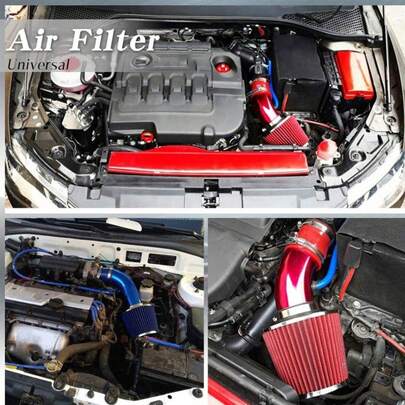High Performance Stainless Steel High Flow Air Filter, Mushroom Head, 76mm/3 Inch, Car Intake Upgrade Kit, Aluminum Pipe Assembly, Car Air Filter Replacement Parts