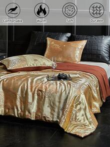 2/3PCS Jacquard Polyester Thin Comforter Set, Modern Luxury Bedding Set For Summer, Soft, Durable, Machine Washable, Queen King, ( 1 Comforter+ 1/2 Pillowcases, Without Pillow Insert)