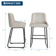 Techigher PU Leather Bar Stools Set, Industrial Pub Barstools With Back And Footrest, Modern Bar Height Stool Chairs For Dining Room Kitchen Island - Grey 4pcs - View 4