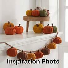 Knit Pumpkins Set Of 5, Fall Favorite, Gifts Women, Autumn Bowl Fillers Fall Farmhouse Tier Tray Decor, Decorative Pumpkins Friend Autumn Set - Mini Knit Orange - 查看 8