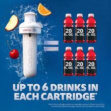 22oz.  Plastic Water Bottle Starter Kit With Blue Lid, 2 Flavor Cartridges (1 LifeSip Fruit Punch, 1 FitSip Mixed Berry) No Sugar, Zero Calorie Drink Mix - 22 Ounce Bottle + 2 Cartridges - View 5