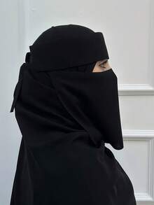 1 pieza Velo cuadrado opaco y transpirable de unicolor, accesorio de hijab para mujer - Multicolor - Ver 3