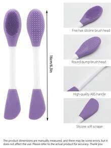 3pcs DIY Face Mask Tool Set - Dual Scale Measuring Spoon + Dual-Head Silicone Face Mask Brush & Cleansing Brush + Soft Silicone Mixing Bowl, DIY Skincare Essential, Easy For Beginners, Mixing & Cleansing, DIY Face Mask Set, DIY Essentials, Precise Measurement, Mixing Bowl, Cleansing Brush, Dual-Head Silicone Brush, 5g Measuring Spoon, Dual Scale Measuring Spoon, Beauty Tools, Beginner DIY Skincare Tools - Multicolor - View 6