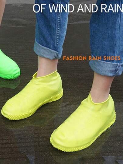 1 Pair Transparent Waterproof Shoe Covers, Anti-Slip, Reusable, Outdoor Accessories Suitable For School, Office, Home, Travel, Shoe Storage