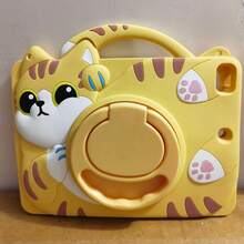 360° Rotating Holder Protective Case With Pencil Slot Compatible With IPad 10th/11th A16/56789th/Mini/Air/Pro, Cute Cat Silicone Shockproof Durable Suitable For 7.9" 8.3" 9.7" 10.2" 10.5" 10.9" Apple Tablets - Yellow - View 27