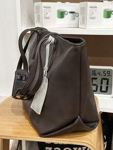 Large Capacity Tote Bag, Travel Shoulder Bag, Shopping Bag, Men's Shopping Bag, Beach Bag With Card Holder, Reusable Shopping Bag, Travel Bag, Suitable For University, School, Outings, Vacations, Lightweight, Large Capacity, Autumn, Christmas Shopping, Thanksgiving, Winter, Wallet, Storage Bag, Gym Bag, Black, Multifunctional Outdoor Casual Travel, Gift For Friends, Valentine's Day, Peach Tree Laptop Bag