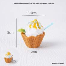 Mini Realistic Ice Cream Pendant, Realistic Food Cream Cake Creative Food Toy, Bag Charm, Gift, Holiday Gift, Birthday Gift, Christmas Gift - Multicolor - View 14