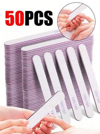 12ชิ้น ตะไบเล็บ, 24/35/45/50ชิ้น ตะไบเล็บ, 100/180 กรวด กระดาษทราย ตะไบเล็บ, เหมาะสำหรับ เล็บธรรมชาติ และ อะคริลิค, กระดาษทรายสองด้าน ตะไบเล็บ, ตะไบเล็บอะคริลิค แบบมืออาชีพ, ใช้ซ้ำได้, เครื่องมือทำเล็บ, อุปกรณ์ทำเล็บ, ช่างทำเล็บ, ตะไบเล็บ และ บัฟเฟอร์, เครื่องมือทำเล็บ, ของขวัญ สำหรับ ผู้หญิง