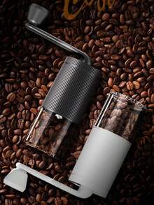 1pc Portable Manual Coffee Bean Grinder With Transparent View, Large Capacity Hopper, Home/Dorm Hand Crank Coffee Maker - Multicolor - View 4