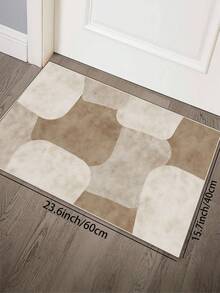 1pc Brown Printed Area Rug, Plush Fabric, Soft & Comfortable Touch, Easy Care, Water-Resistant, Anti-Slip Backing, Machine Washable, Suitable For Living Room, Bedroom, Kitchen, Dining Room, Office, Room Decor, And Doormat. Suitable For Spring, Summer, Autumn, And Winter. - Beige - View 19