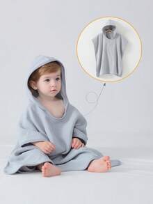 1pc Muslin Hooded Cloak Bath Towel, Baby Bathrobe, Girls Bathrobe, Children Bathrobe, Shower Robe, Baby Supplies, Baby Bath, Baby Blanket, Towel