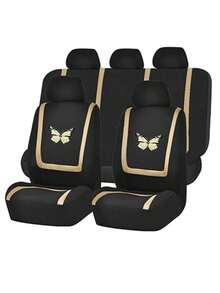 9/4/2 Pcs Set Butterfly Pattern Car Seat Covers, Universal Fit | U-Shape Design, Anti-Slip Backing | Compatible With Airbags, Refresh Your Car Interior. 9 Pcs Set (5 Seats: 5 Headrest Covers, 2 Front Seat Covers, 1 Split-Type Rear Seat Cover And 1 Integrated Rear Seat Bottom Cover). 4 Pcs Set (2 Seats: 2 Front Seat Covers And 2 Headrest Covers). 2 Pcs Set (1 Seat: 1 Front Seat Cover And 1 Headrest Cover). - Style a - View 17