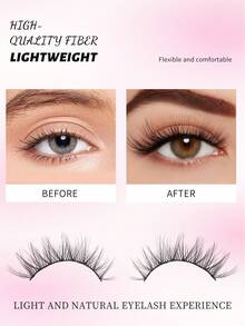 7Pairs False Lashes 3D Mink Lashes Fluffy Dramatic Thick Volume Eyelashes Natural Lashes Fake Lashes Makeup - Black - View 3