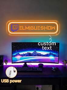 Personalized Gamer Tag Neon Light, Custom Name Neon Sign, Custom Game Logo, Personalized Neon Light, Gamer LED Lamp, Game Wall Decor, Live Streaming Illuminated Sign, Customized Gift - Perfect For Room Decor, Bedroom Decor, Gaming Room Decor, Men's Exclusive Space Gift, Birthday Gift! - Game UV - View 3