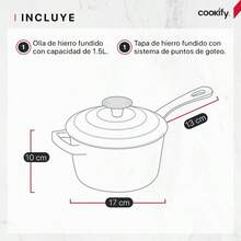 Olla de Hierro Fundido Esmaltado para Horno y Estufa Capacidad 1.5 Litros Taupe 17 cm - Gris pardo - Ver 6