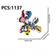 1 pieza Juguete de perro de micropartículas, bloques de construcción de rompecabezas, bloques de construcción abstractos, adorno de bloques, bloques de construcción de animales, regalo de cumpleaños, adorno coleccionable