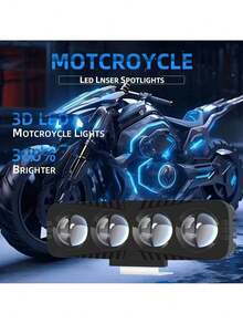 2 Pieces 120W LED Auxiliary Headlights With Magnifying Lens, 4 Modes, With Strobe Light, Suitable For Cars And Motorcycles. - A - View 9