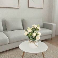 仿真迷你花盆，人造植物，适用于家居装饰，客厅、办公室、书桌、花园、室内外摆放，逼真3D花卉造型，易于养护，无需浇水，持久耐用，是室内设计、情人节礼物和家居装饰的理想之选。 - 彩色 - 查看 8