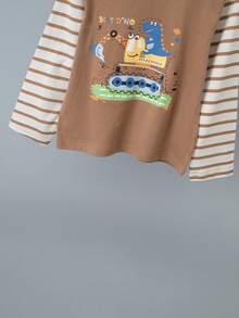 6件套男童卡通恐龙游戏手柄印花长袖睡衣套装，轻薄家居服，春夏秋季款 - 彩色 - 查看 4