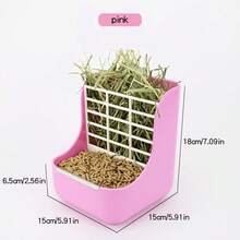 二合一塑料兔子干草喂食器，适用于兔子和豚鼠，是您小型宠物笼的理想干草喂食器 - 彩色 - 查看 8