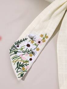 1 Peça Laço de Cabelo com Flor Bordada para Meninas, Clipes de Jacaré Elegantes de Cauda Longa, Presilhas de Cabelo Bege Simples, Presilhas Exquisitas com Estampa de Flor para Uso Diário, Viagem, Férias, Festa de Aniversário, Adolescentes e Meninas, Acessório de Cabelo Fofo para Meninas Princesas